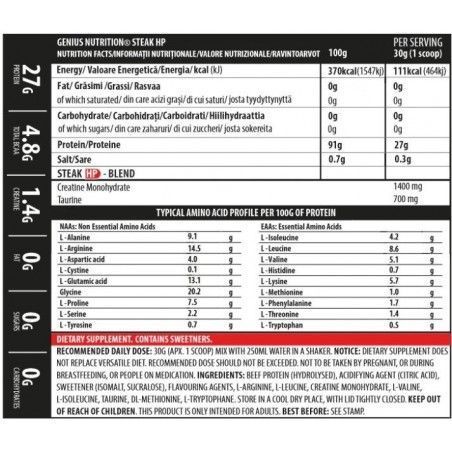 Протеїн Genius Nutrition Steak-HP 750 g/ 25 servings / Red Apple 999063 фото
