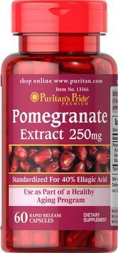 Puritan's Pride Pomegranate Extract 250 mg 60 caps 443223 фото
