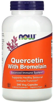 Now Foods Quercetin with Bromelain Кверцетин з бромелайн 240 веганських капсул 827870 фото