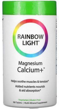 Rainbow Light Magnesium + Calcium Магний и кальций 180 таблеток 895539 фото