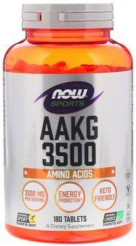 Амінокислота для спорту NOW Foods AAKG 3500, 180 Tablets 686209 фото