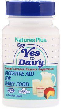 Nature's Plus, Say Yes to Dairy, Digestive Aid For Dairy Food, 50 Chewable Tablets (NAP-04440) 631596 фото
