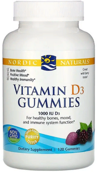 Nordic Naturals Vitamin D3 Gummies 1000 IU Витамин D3 со вкусом лесных ягод 120 жевательных таблеток 800282 фото