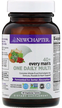 New Chapter, 40+ Every Man's One Daily Multi, 48 Vegetarian Tablets (NCR-00330) 606591 фото