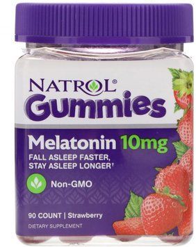 Natrol Gummies Melatonin 10 mg 90 Count Strawberry Мелатонин 552402 фото