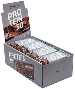 Углеводно-протеиновые батончики Progress Nutrition Protein Bar 30% 16x50 g Chocolate 936976 фото