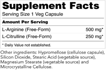 Амінокислота для спорту Now Foods Arginine And Citruline, 500mg \ 250 mg, 120 Veg Capsules 686445 фото