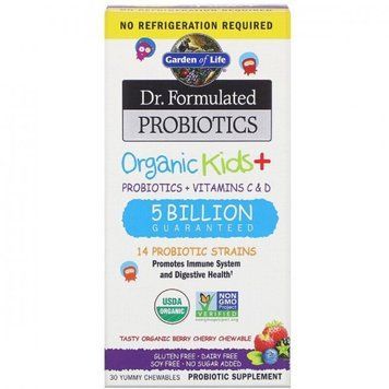 Garden of Life Organic Kids + Пробіотики для дітей + Вітаміни C та D 30 жувальних таблеток 1117853 фото