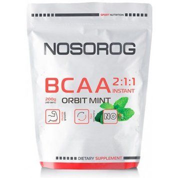 Амінокислота для спорту Nosorog Nutrition BCAA 2:1:1 200 g / 36 servings / Orbit Mint 788885 фото