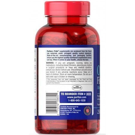 Puritan's Pride Omega-3 Fish Oil 1000 mg 250 caps 384196 фото
