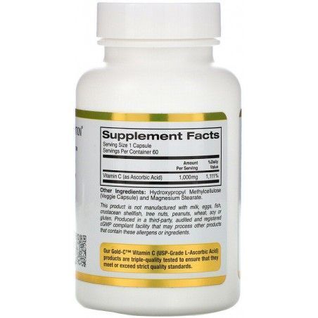 California Gold Nutrition Gold C, Vitamin C, 1,000 mg, 60 Veggie Capsules 653663 фото