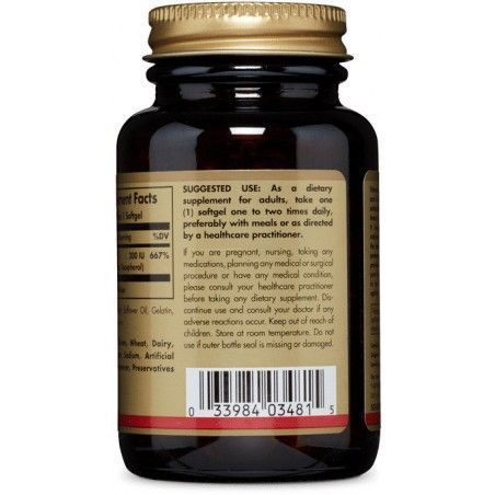 Solgar Vitamin E 200 IU Mixed Tocopherols Softgel 100 caps 466166 фото