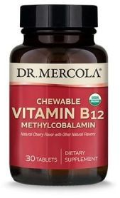 Dr. Mercola Vitamin B12 1000 mcg Вітамін В12 органік 30 жувальних таблеток 926591 фото