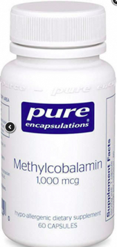 Pure Encapsulations Methylcobalamin Vitamin B12 1000 mg 60 Caps Метилкобаламін Вітамін В12 (PE-00444) 554136 фото