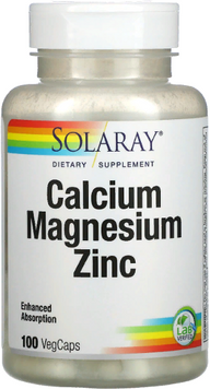 Solaray Calcium Magnesium Zinc Кальций магний и цинк 100 веганских капсул 792864 фото