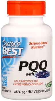 Doctor's Best, PQQ with BioPQQ, 20 mg, 30 Veggie Caps (DRB-00295) 624086 фото