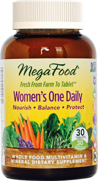 MegaFood Women's One Daily Whole Food Multivitamin & Mineral 30 Tabs Мультівітаміни і мінерали для жінок 552255 фото