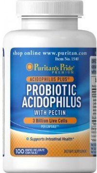 Puritan's Pride Probiotic Acidophilus with Pectin 100 Capsules 443529 фото