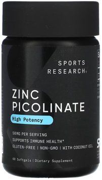Sport Research Zinc Picolinate 50mg - 60 softgels 1470589 фото