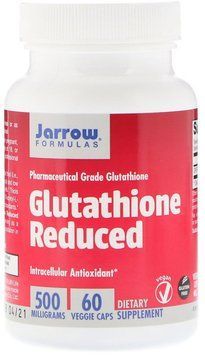 Jarrow Formulas, Glutathione Reduced, 500 mg, 60 Veggie Capsules (JRW15039) 686227 фото