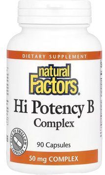 Natural Factors Hi Potency B Complex 50mg - 90 caps 1468837 фото