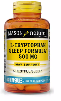 Mason Natural L-Tryptophan Sleep Formula 500 mg L-триптофан формула для сну 60 капсул 890805 фото