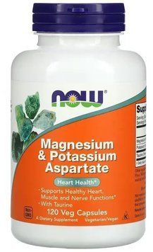 Now Foods Magnesium & Potassium Aspartate - 120 vcaps 1449801 фото