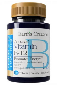 Earth&lsquo;s Creation Vitamin B-12 1000 mcg Sublingual 60 tab / 60 servings 1029247 фото