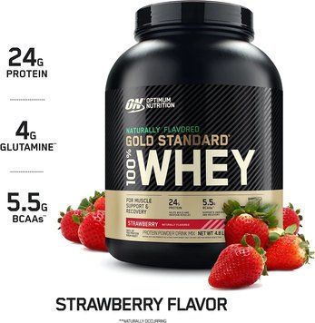 Протеин Optimum Nutrition 100% Naturally Flavored Whey Gold Standard 2170 g / 68 servings / Strawberry 386287 фото