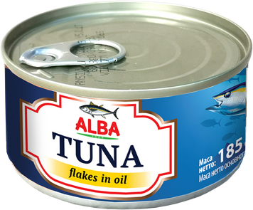 Тунец Alba Food кусочками в масле 185 г (8855301219420) 1332486 фото