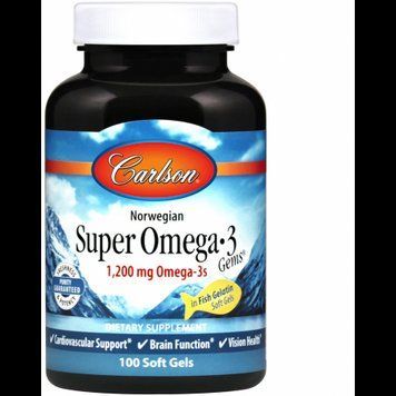 Carlson Labs Super Omega-3 Gems Fish Gel 100 Soft Gels Супер Омега-3 552381 фото