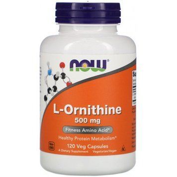 Now Foods L-Ornithine, 500 mg, 120 Veg Capsules (NF0122) 634736 фото