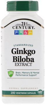 21st Century Ginkgo Biloba Extract, 120 mg 200 Veg Caps 476501 фото