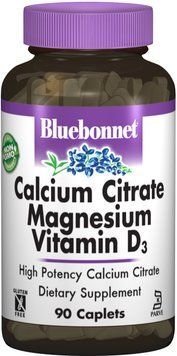 Bluebonnet Nutrition Calcium Citrate, Magnesium, Vitamin D3, 90 Caplets (BLB0715) 659780 фото