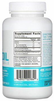 Optimum Nutrition Fish Oil Softgels 100 caps 402830 фото