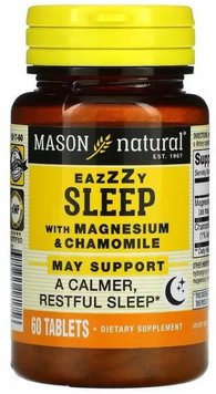 Mason Natural Eazzzy sleep with Magnesium & Chamomile Формула для сна 60 таблеток 935742 фото