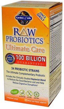 Garden of Life RAW Probiotics, Ultimate Care, 30 Vegetarian Capsules (GOL-11664) 681562 фото