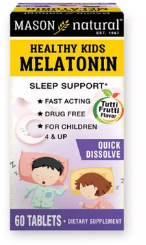Mason Natural Healthy Kids Melatonin Дитячий Мелатонін смак фруктів 60 таблеток 1118705 фото
