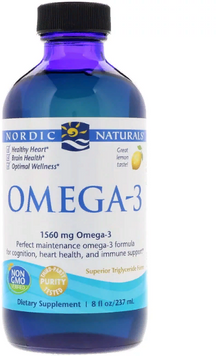 Nordic Naturals, Omega-3, Lemon, 8 fl oz (237 ml) (NOR-02763) 606785 фото