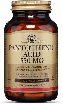 Solgar Pantothenic Acid 550 mg 100 caps Пантотеновакислота 463553 фото