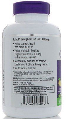 Natrol Omega-3 Fish Oil 1,000 mg 150 Softgels Natural Lemon Flavor Риб'ячий жир в капсулах 552412 фото