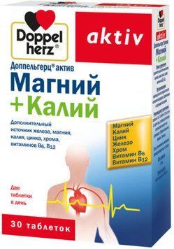 Doppelherz Aktiv Magnesium + Potassium 30 tabs (DOP-52712) 628824 фото