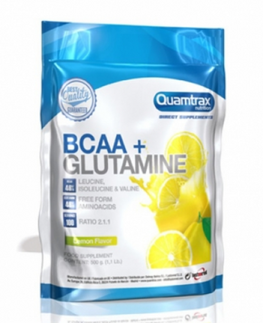 Амінокислота для спорту Quamtrax BCAA 2.1.1 + Glutamine Powder 500 g / 100 servings / Lemon 720678 фото