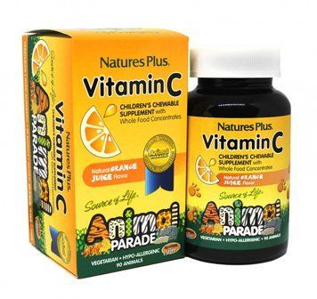 Natures Plus Animal Parade Vitamin C 90 chewables Вітамін С для дітей, смак апельсина 491954 фото