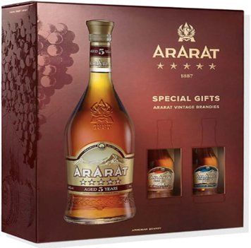 Набор бренди Ararat 5 лет 0.7л Ani 6 лет 0.05 Akhtamar 10 лет 0.05л. 40% (STA4850001004738) 1167518 фото