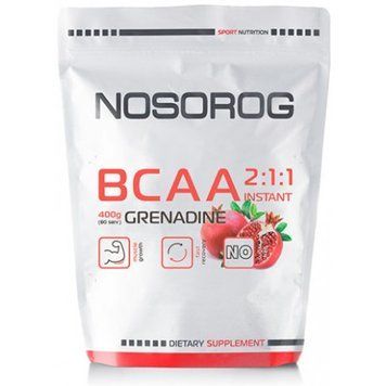 Амінокислота для спорту Nosorog Nutrition BCAA 2:1:1 400 g / 72 servings / Grenadine 788887 фото