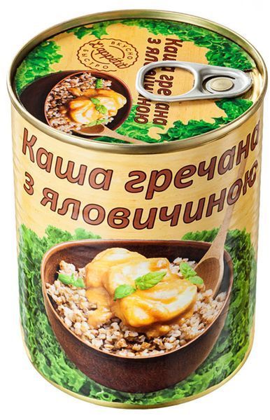 Консерви L'appetit Каша гречана з яловичиною 340 г (4820177070240) 1045303 фото
