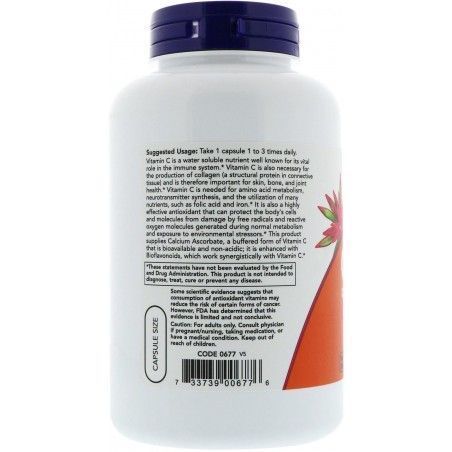 NOW Foods Vitamin C-500 Calcium Ascorbate Capsules 250 caps 416727 фото