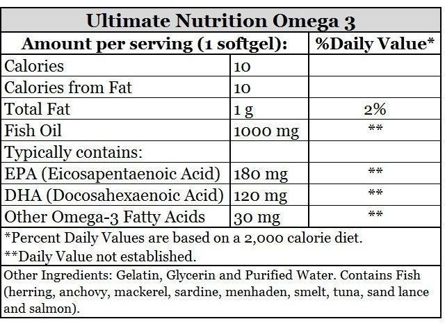 Ultimate Nutrition Omega 3 180 caps 390967 фото