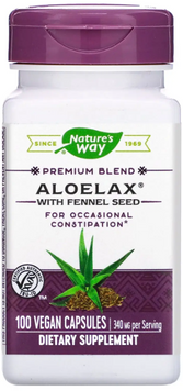 Nature's Way Aloelax with Fennel Seed Алоэ вера с фенхелем 340 мг 100 капсул 1157553 фото